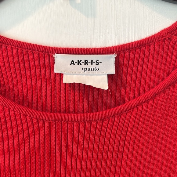 AKRIS punto Ribbed Cotton Knit Short Sleeve Top - Picture 2 of 4